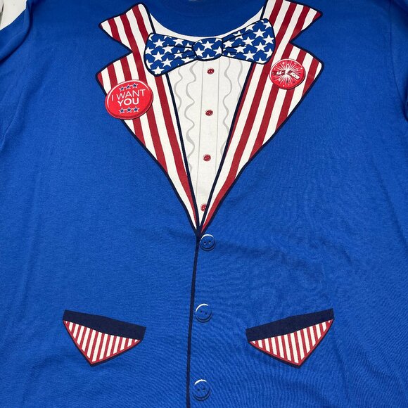 Uncle Sam I Want You 4th of July Men’s T-Shirt Large Blue Gildan Patriotic Tee - Picture 2 of 9